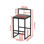 Bar Stools with Backrest Set of 2 - Counter Height, PU Upholstered, with Footrest