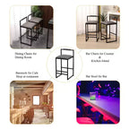 Bar Stools with Backrest Set of 2 - Counter Height, PU Upholstered, with Footrest