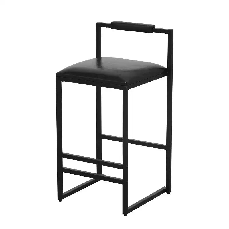 Bar Stools with Backrest Set of 2 - Counter Height, PU Upholstered, with Footrest