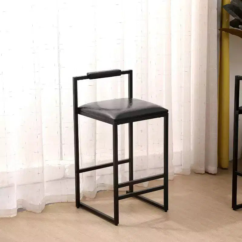 Bar Stools with Backrest Set of 2 - Counter Height, PU Upholstered, with Footrest