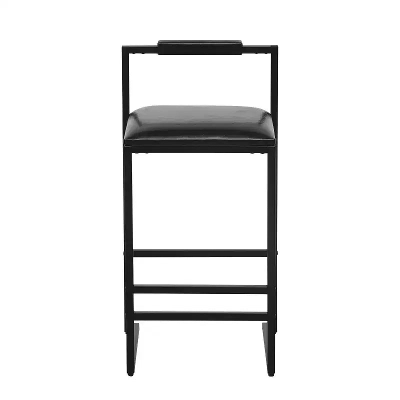 Bar Stools with Backrest Set of 2 - Counter Height, PU Upholstered, with Footrest