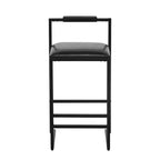 Bar Stools with Backrest Set of 2 - Counter Height, PU Upholstered, with Footrest