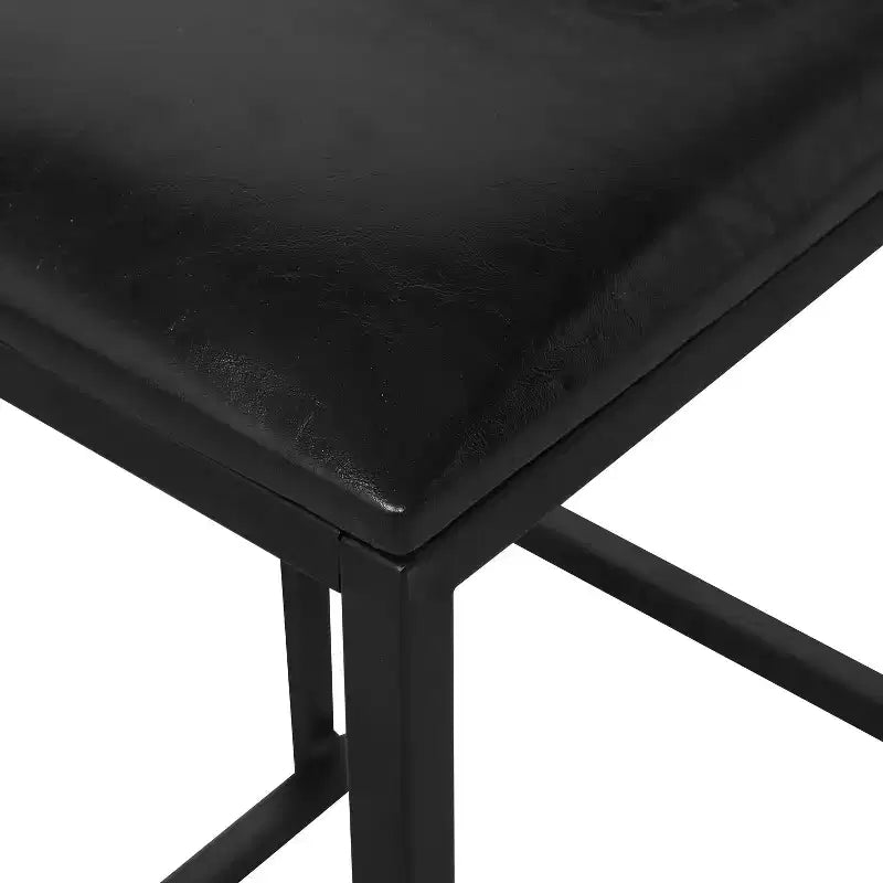 Bar Stools with Backrest Set of 2 - Counter Height, PU Upholstered, with Footrest