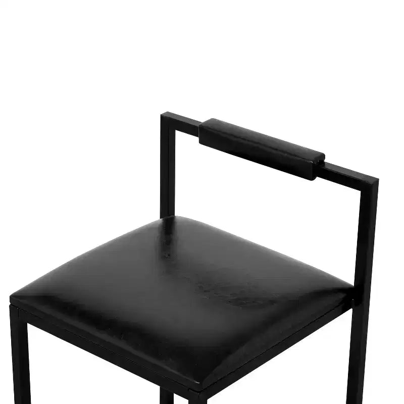 Bar Stools with Backrest Set of 2 - Counter Height, PU Upholstered, with Footrest
