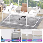 U Shaped Computer Gaming Desk with Monitor Stand and Storage Shelves