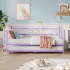 Twin Daybed with Trundle and Steel Slat Support