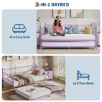 Twin Daybed with Trundle and Steel Slat Support