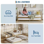 Twin Daybed with Trundle and Steel Slat Support
