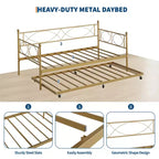 Twin Daybed with Trundle and Steel Slat Support