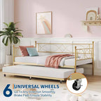 Twin Daybed with Trundle and Steel Slat Support