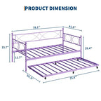 Twin Daybed with Trundle and Steel Slat Support