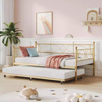 Twin daybed with Trundle, Daybed and Trundle Set, Day Bed Sofa Bed Frame with Steel Slat Support