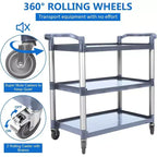 3-Tier Commercial Multifunctional Service Cart with Wheels