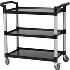 3-Tier Commercial Multifunctional Service Cart with Wheels