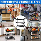 3-Tier Commercial Multifunctional Service Cart with Wheels