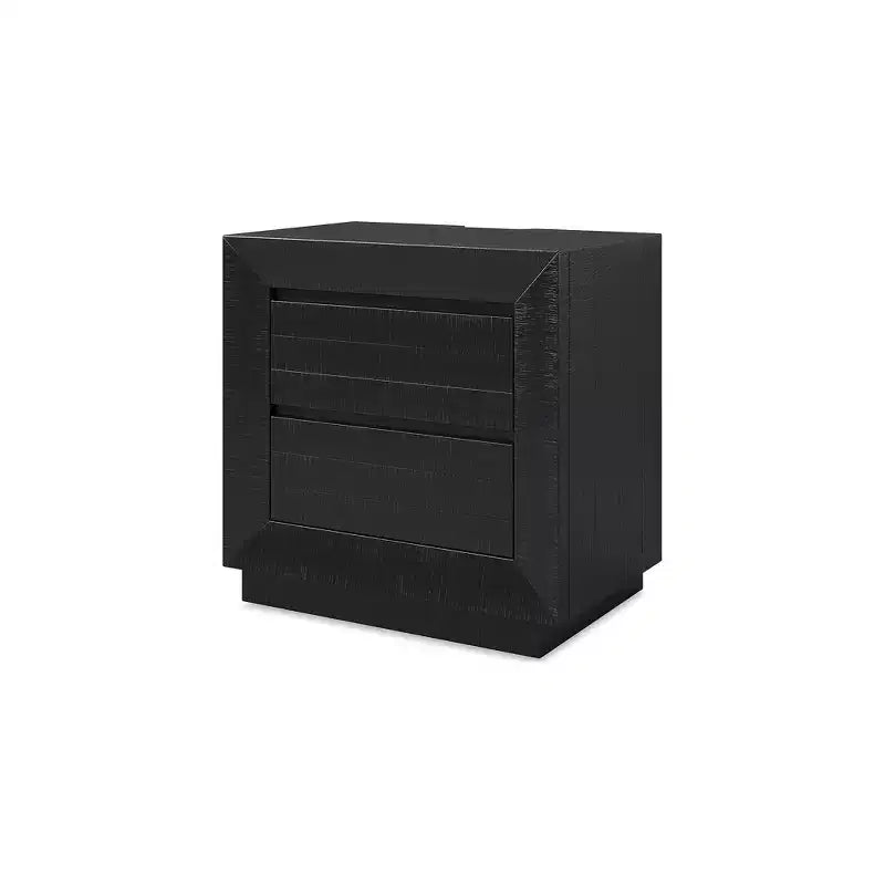 Two-Drawer Charging Nightstand - Black Wood Finish