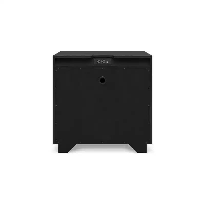 Two-Drawer Charging Nightstand - Black Wood Finish