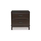 Contemporary 2-Drawer Nightstand, Dark Brown