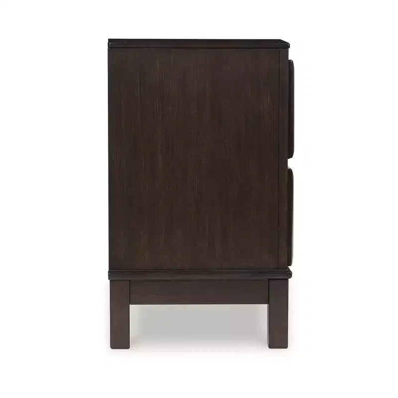 Contemporary 2-Drawer Nightstand, Dark Brown