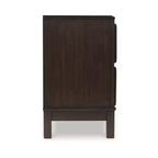 Contemporary 2-Drawer Nightstand, Dark Brown