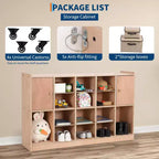 TROPOW Organizer Cubes with 2 Anti-Flip Fittings, 4 Castors and 2 Boxes for Home, School, Kindergarten, Natural