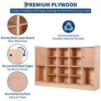 Wall-Mounted Cubby Storage Organizer with Hooks for Classroom and Home