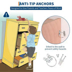 Wall-Mounted Cubby Storage Organizer with Hooks for Classroom and Home