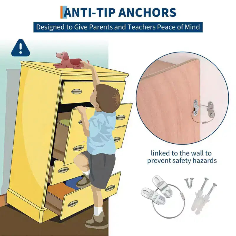 Wall-Mounted Cubby Storage Organizer with Hooks for Classroom and Home