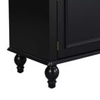TV Stand for TVs up to 80 Inches with 2 Cabinets, 2 Drawers and Open Shelf, Black/White