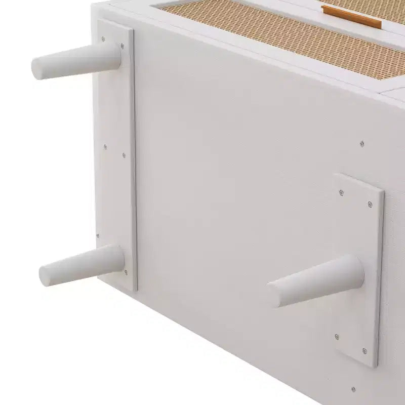 6-Drawer Dresser with Rattan Front Panels