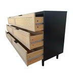 6-Drawer Dresser with Rattan Front Panels