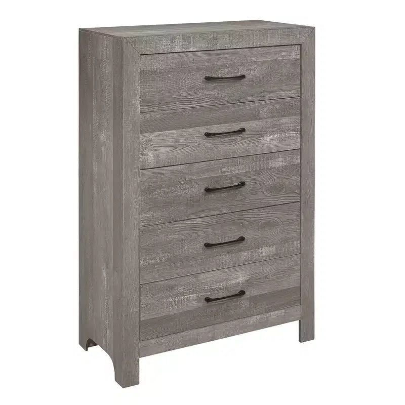 Farmhouse Style 5-Drawer Wood Chest for Bedroom