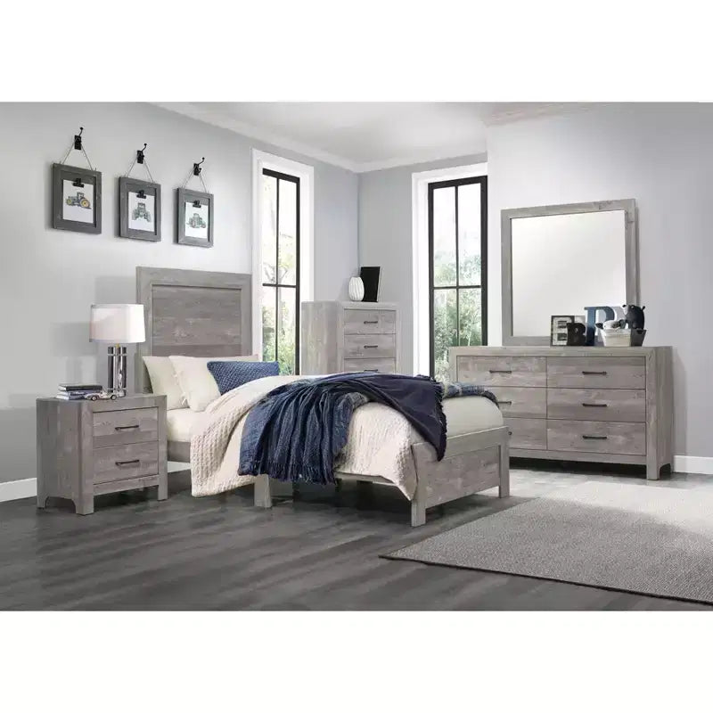 Farmhouse Style 5-Drawer Wood Chest for Bedroom