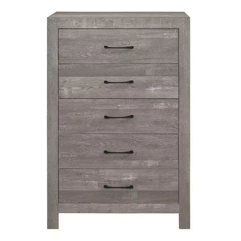 Farmhouse Style 5-Drawer Wood Chest for Bedroom
