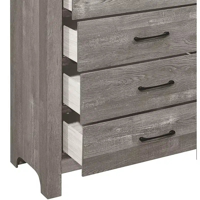Farmhouse Style 5-Drawer Wood Chest for Bedroom