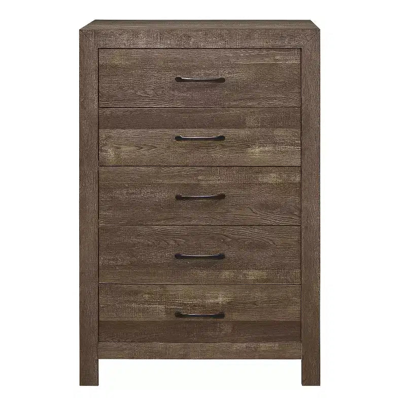 Farmhouse Style 5-Drawer Wood Chest for Bedroom