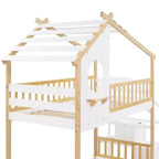 Twin-Over-Twin Stairway Bunk Bed with Storage Drawers and Guard Rail