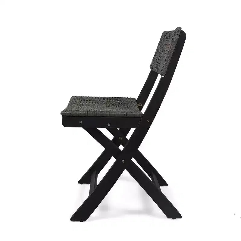 Set of 2 Bistro Chairs with Metal Frame, Indoor Outdoor Use
