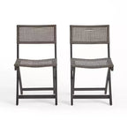 Set of 2 Bistro Chairs with Metal Frame, Indoor Outdoor Use