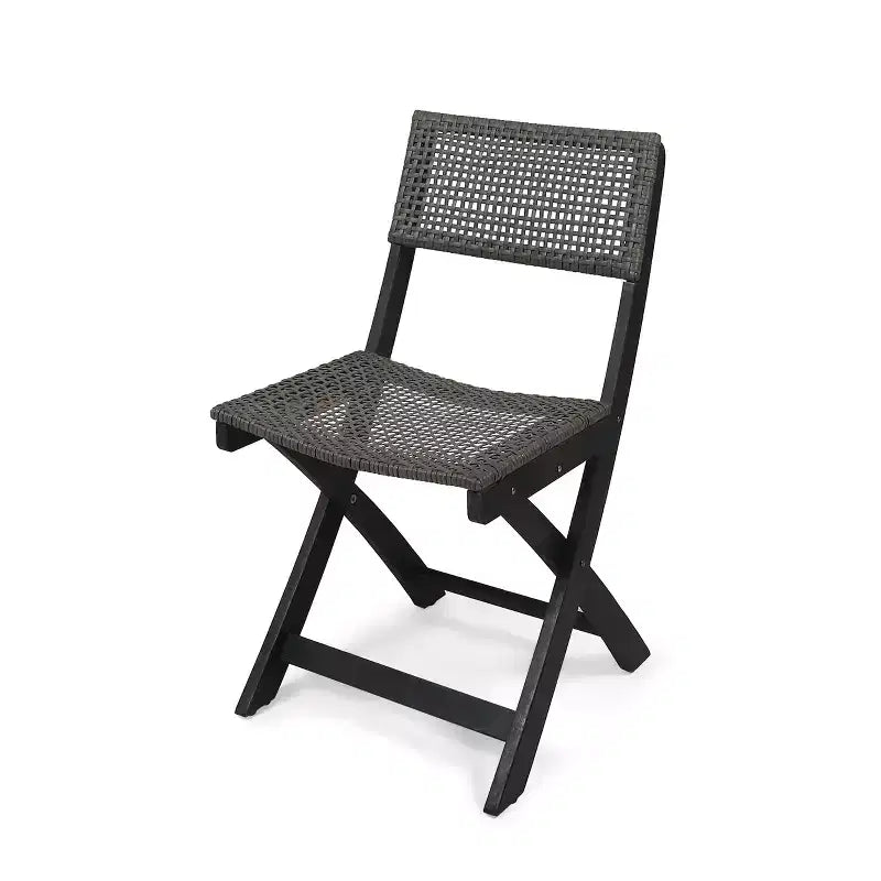 Set of 2 Bistro Chairs with Metal Frame, Indoor Outdoor Use