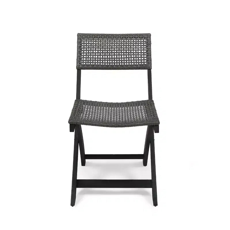 Set of 2 Bistro Chairs with Metal Frame, Indoor Outdoor Use