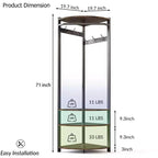 Corner Coat Rack with Shoe Bench and Storage Shelf