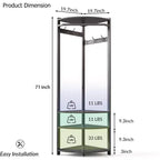 Corner Coat Rack with Shoe Bench and Storage Shelf