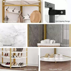 Corner Coat Rack with Shoe Bench and Storage Shelf