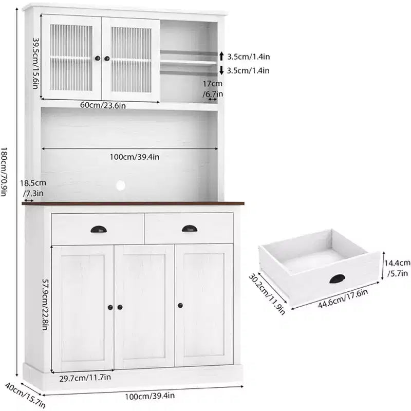 Freestanding Kitchen Pantry Cabinet with Adjustable Shelves