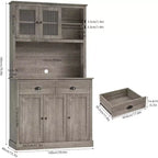 Freestanding Kitchen Pantry Cabinet with Adjustable Shelves