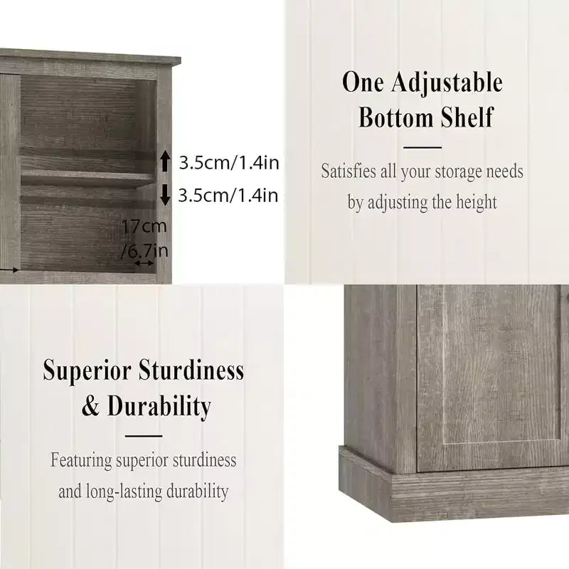 Freestanding Kitchen Pantry Cabinet with Adjustable Shelves