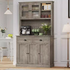 Freestanding Kitchen Pantry Cabinet with Adjustable Shelves