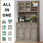 Freestanding Kitchen Pantry Cabinet with Adjustable Shelves