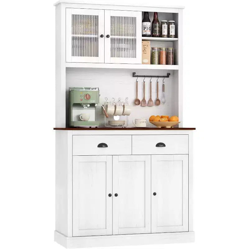 Freestanding Kitchen Pantry Cabinet with Adjustable Shelves